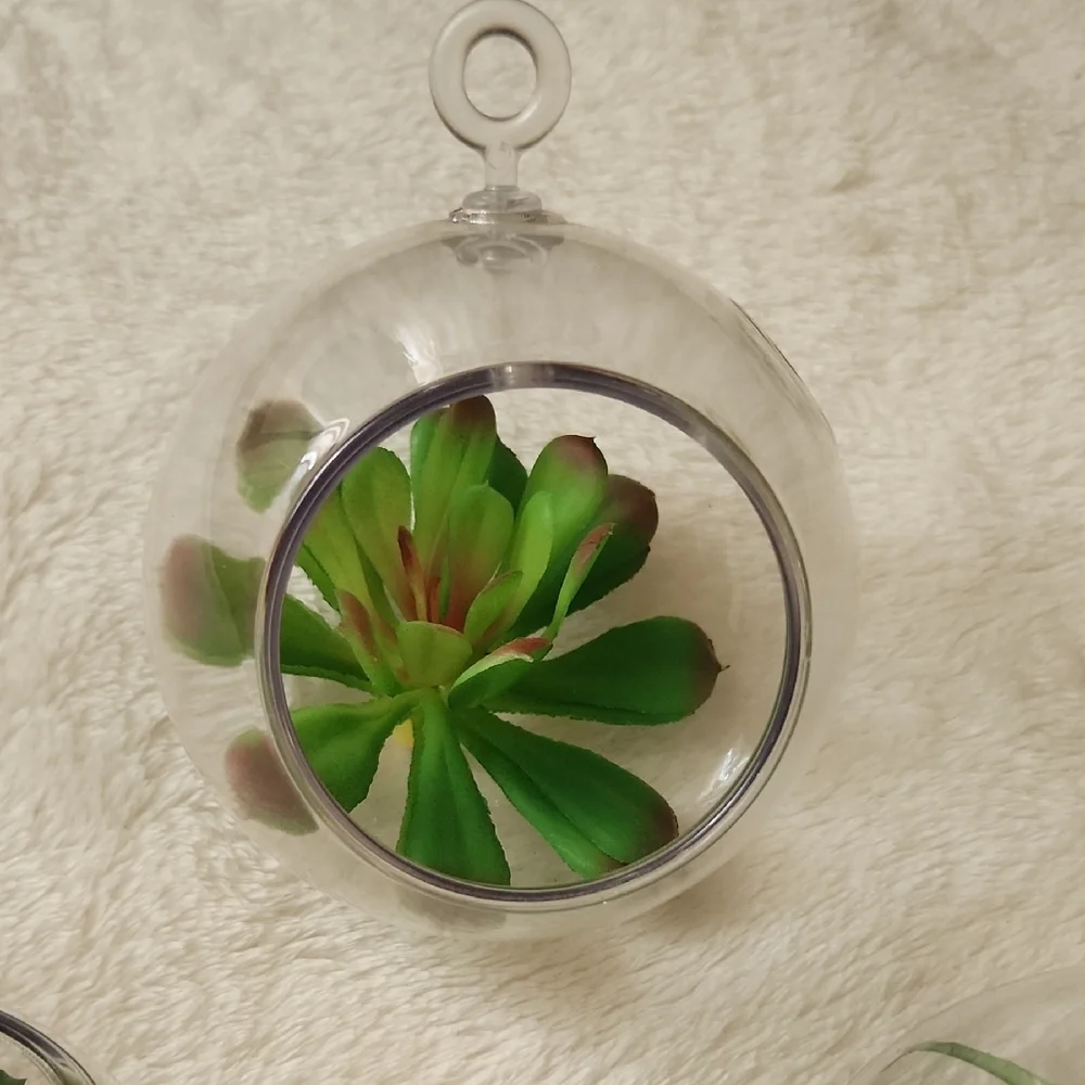 Green Succulent Glass Ornaments